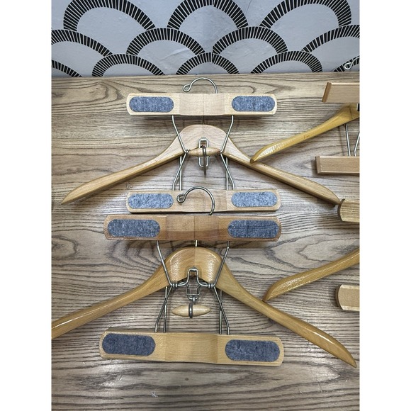 Lot Of 4 Vintage 18" Wood Suit Coat Blazer Trouser Pant Hanger Presswell - Picture 6 of 8